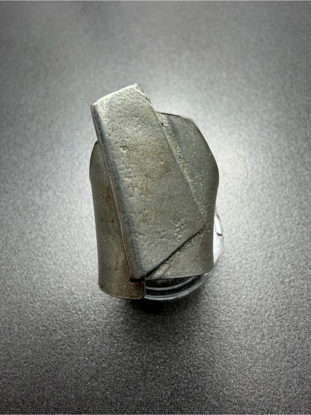 Anne -Marie Chagnon Modern Sculptural Pewter ring